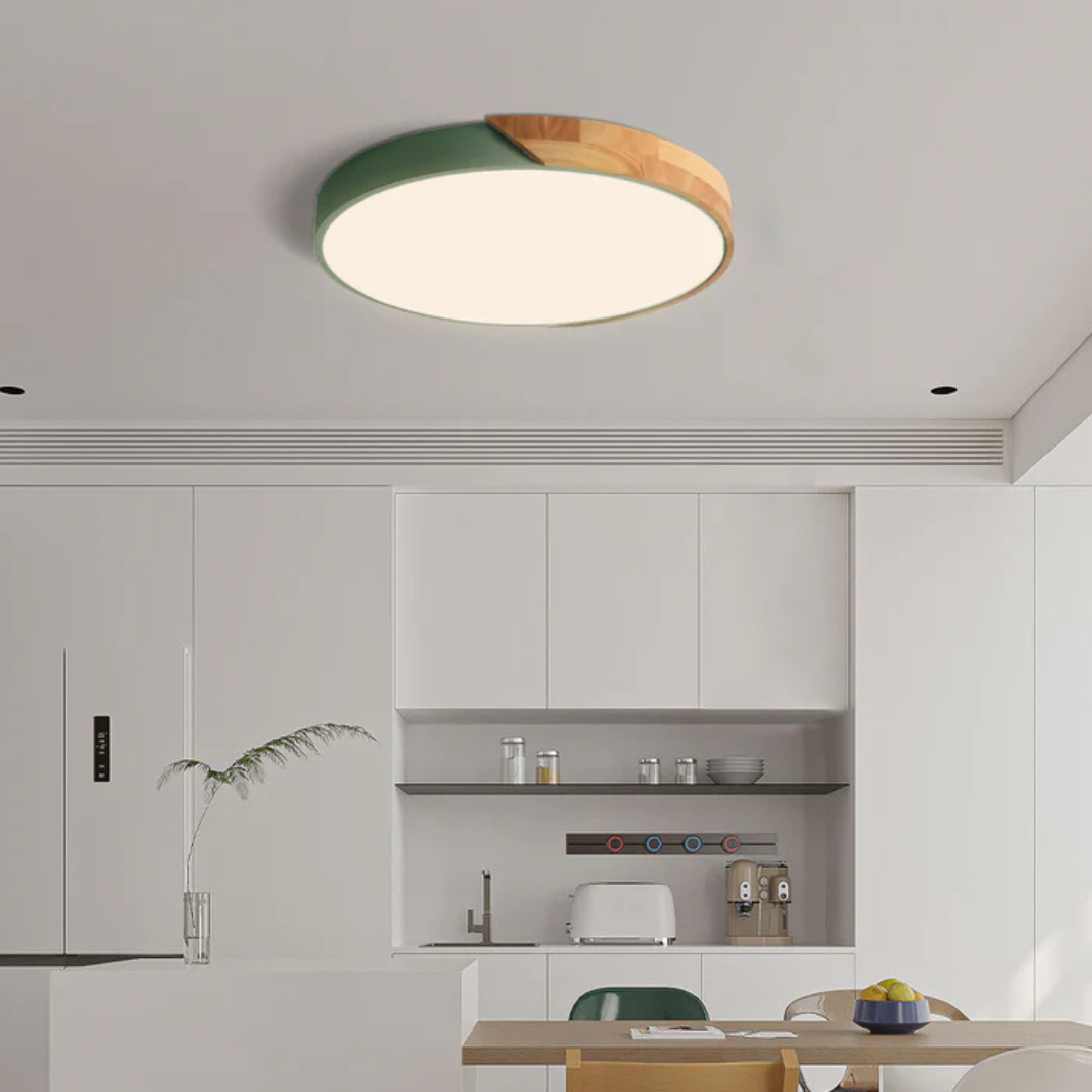 Delos - Skandynawska Drewniana Lampa sufitowa LED