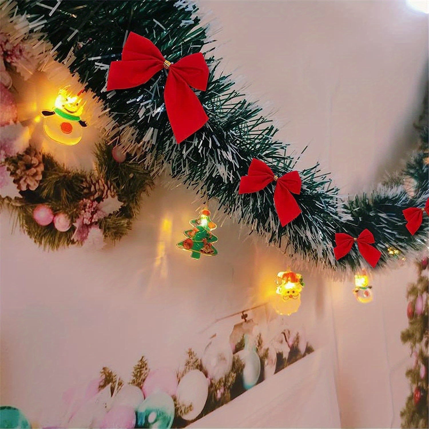 TwinkleTinsel – Zestaw 2 LEDowych Girland Świątecznych z Oświetleniem na Baterie