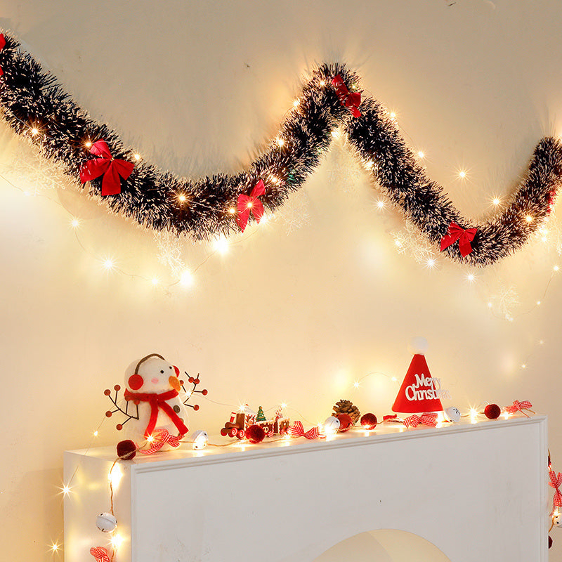 TwinkleTinsel – Zestaw 2 LEDowych Girland Świątecznych z Oświetleniem na Baterie