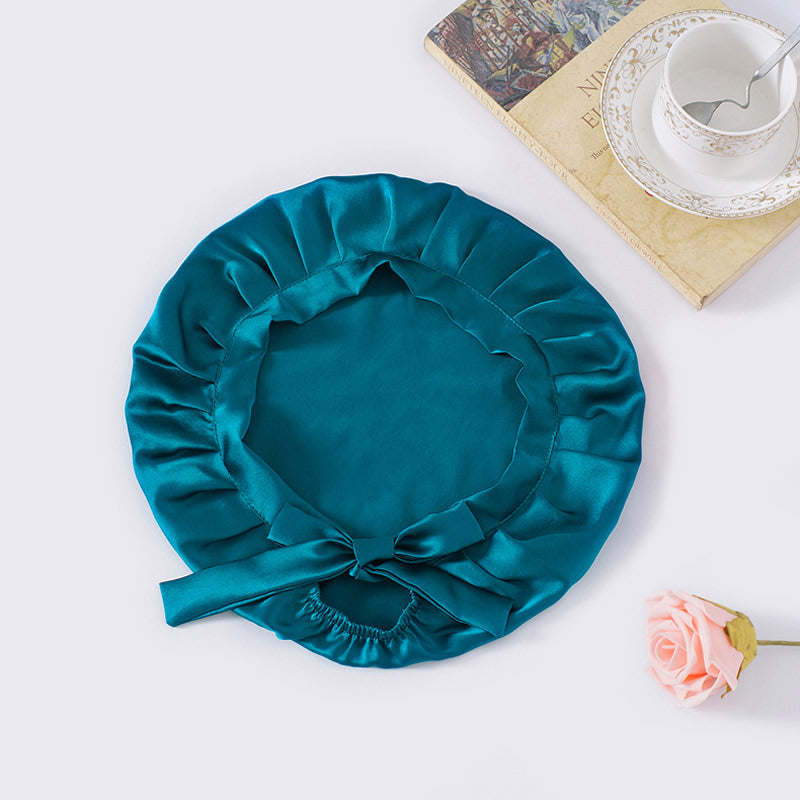SilkCrown - Klasyczna jedwabna czapka do snu z elegancką wstążką