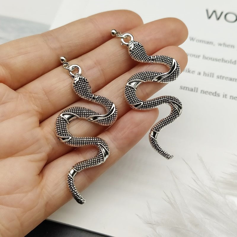 Reptil Glanz | Vintage Wąż Wiszące Kolczyki