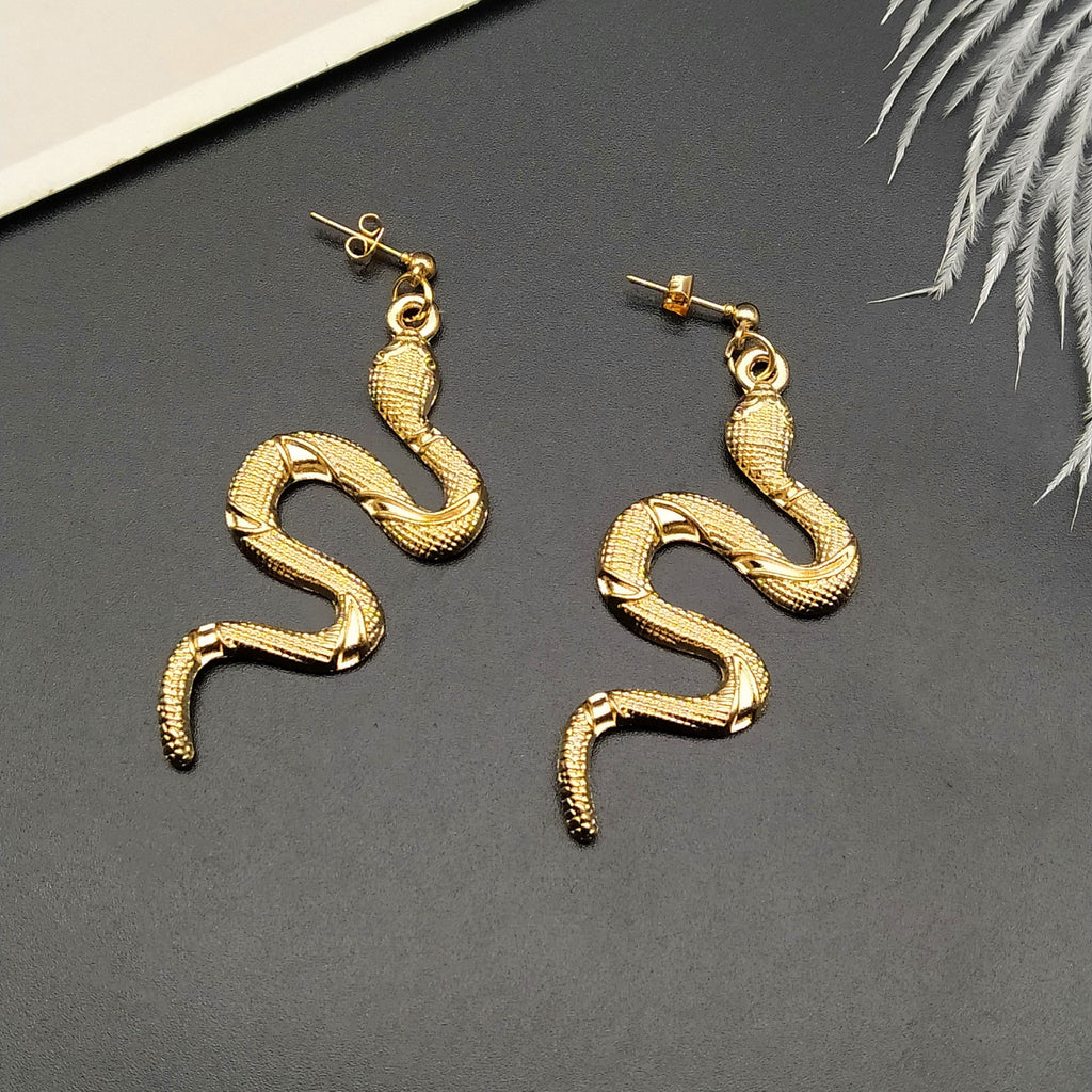 Reptil Glanz | Vintage Wąż Wiszące Kolczyki
