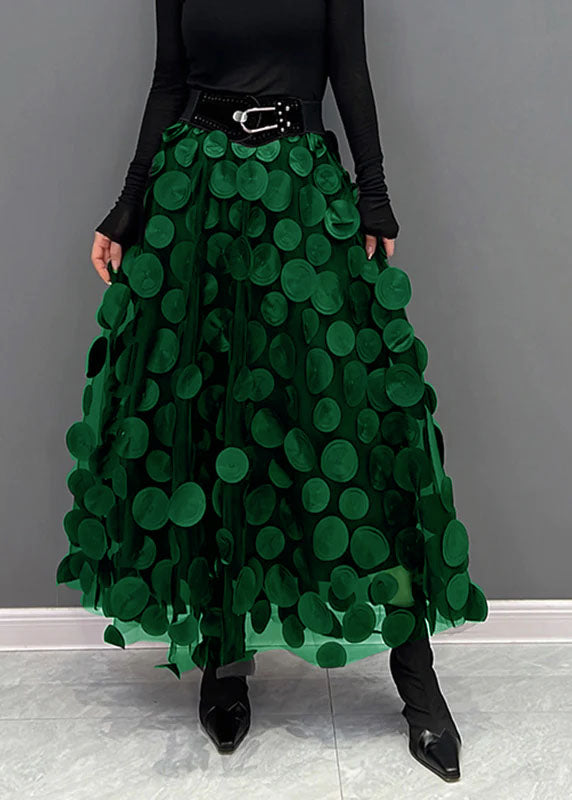 Aurelia | Elegancka Spódnica w Groszki z Tulle Patchwork