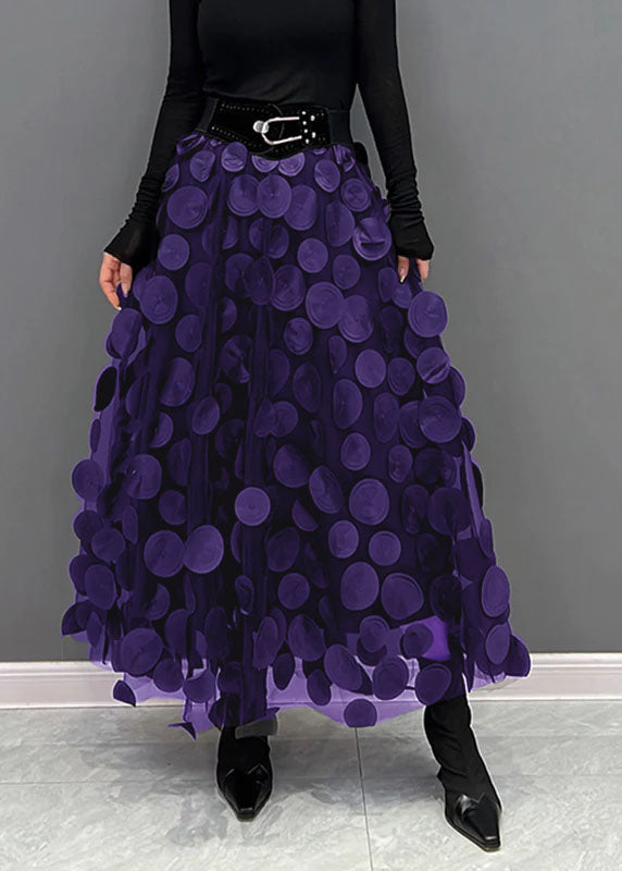 Aurelia | Elegancka Spódnica w Groszki z Tulle Patchwork