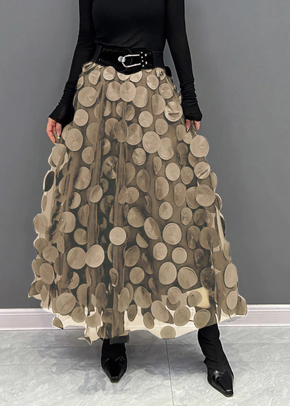 Aurelia | Elegancka Spódnica w Groszki z Tulle Patchwork