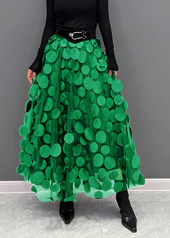 Aurelia | Elegancka Spódnica w Groszki z Tulle Patchwork