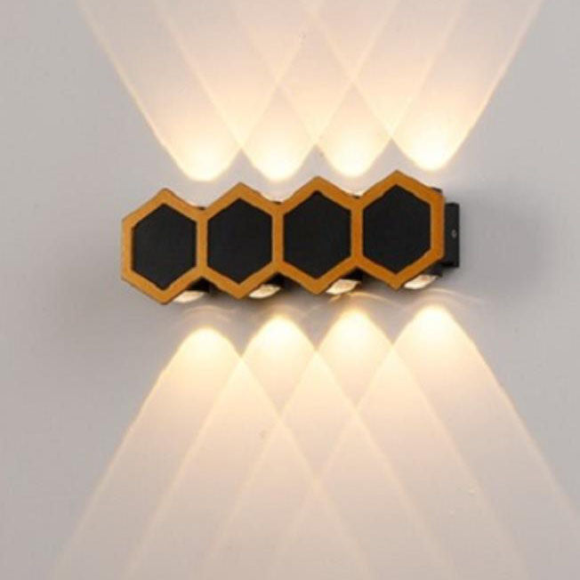 LumaHive - Kreatywna lampa ścienna LED w kształcie plastra miodu do oświetlenia zewnętrznego