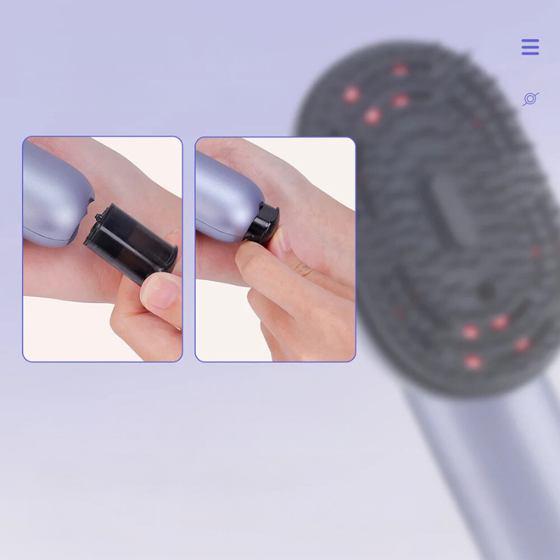 GlowSpray Grzebień - Wibracyjny Masażer Głowy z Aplikatorem Oleju do Włosów