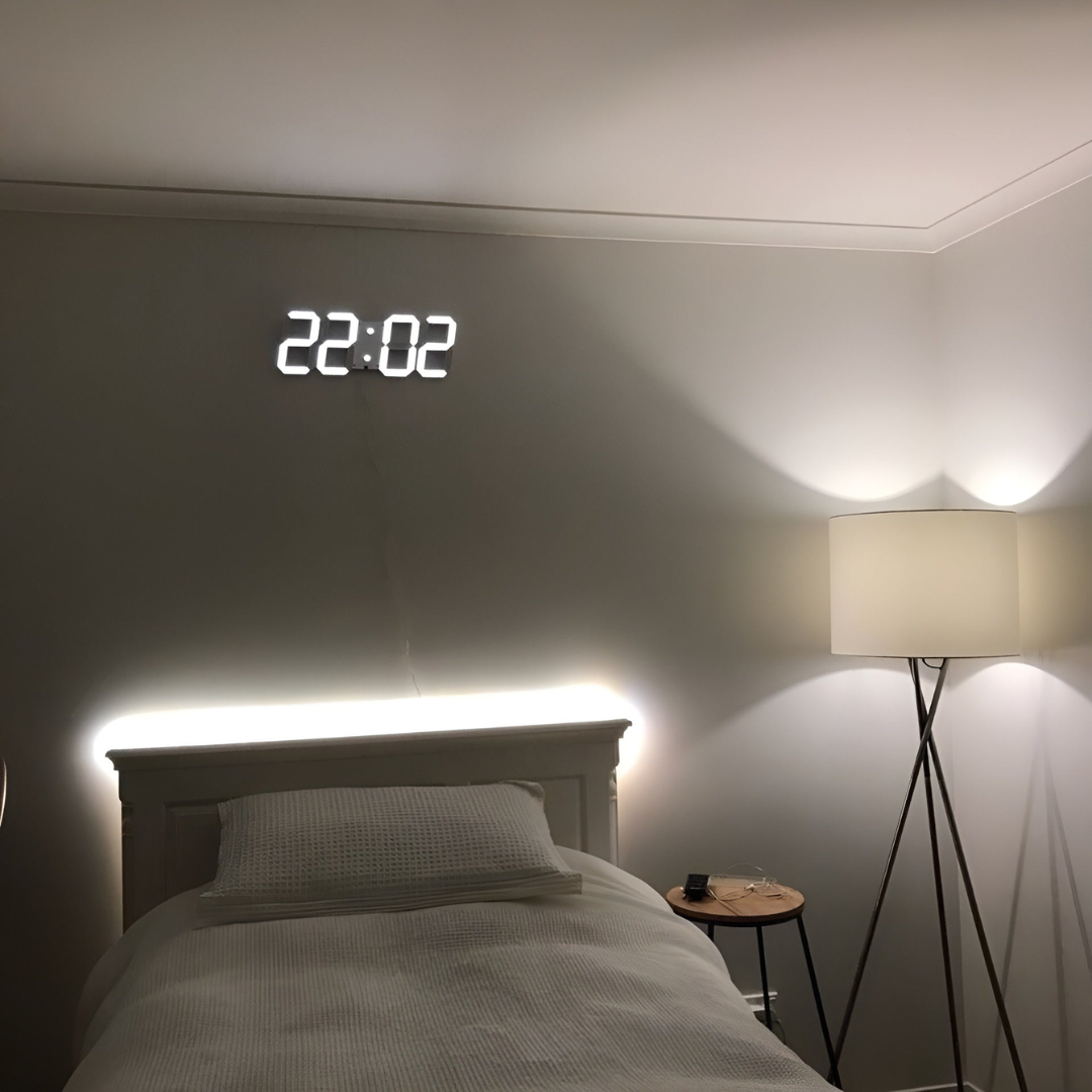 Nowoczesny Zegar Ścienny LED 3D z Cyfrowym Wyświetlaczem i Łatwą Obsługą