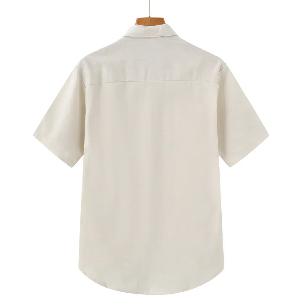 River Blouse - Short Sleeve Linen Polo