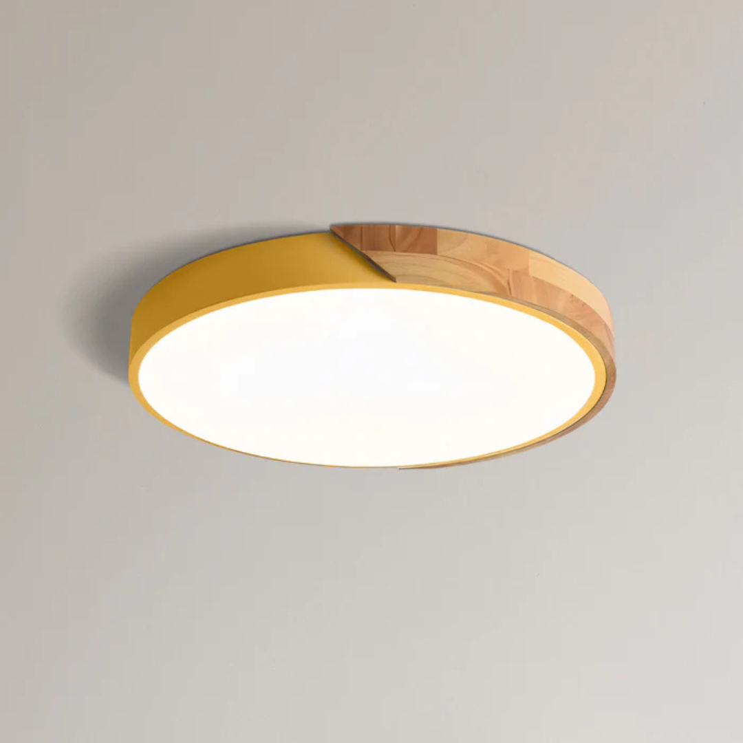 Delos - Skandynawska Drewniana Lampa sufitowa LED