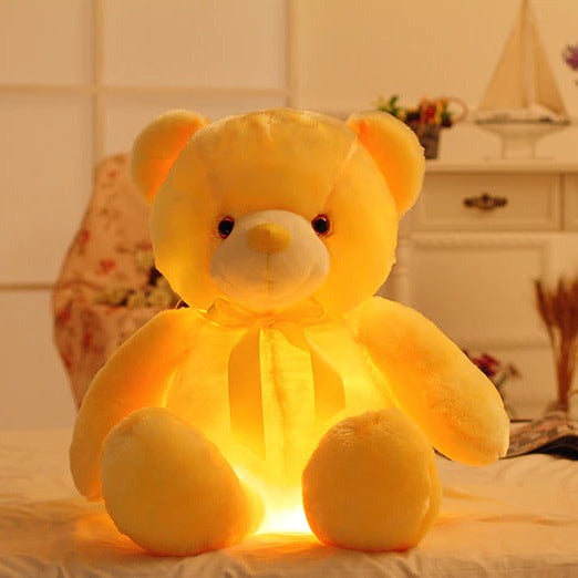 Miś LED z Zmiennym Kolorem - Przytulny i Miękki Pluszak - Idealny dla Komfortu i Pocieszenia - Wysokość 32 cm
