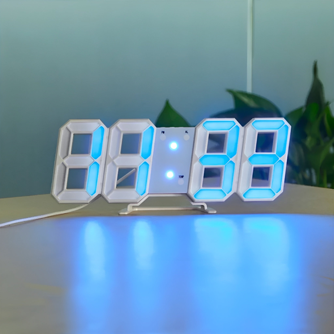 Nowoczesny Zegar Ścienny LED 3D z Cyfrowym Wyświetlaczem i Łatwą Obsługą