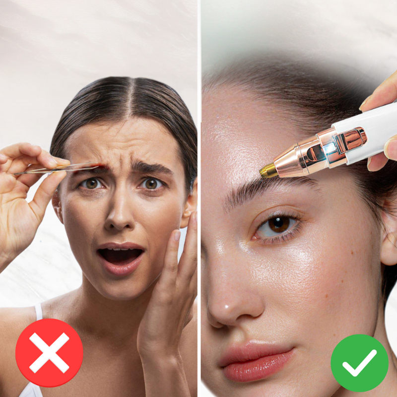 FlawlessBrow - Podwójny Trymer do Brwi i Twarzy w Eleganckim Białym Wykończeniu