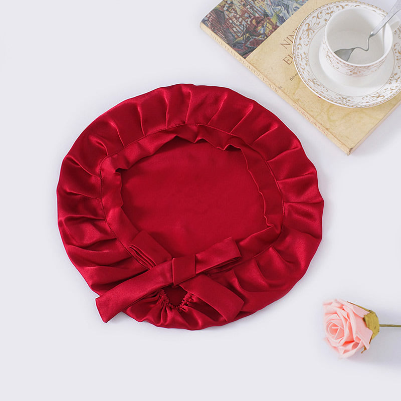 SilkCrown - Klasyczna jedwabna czapka do snu z elegancką wstążką