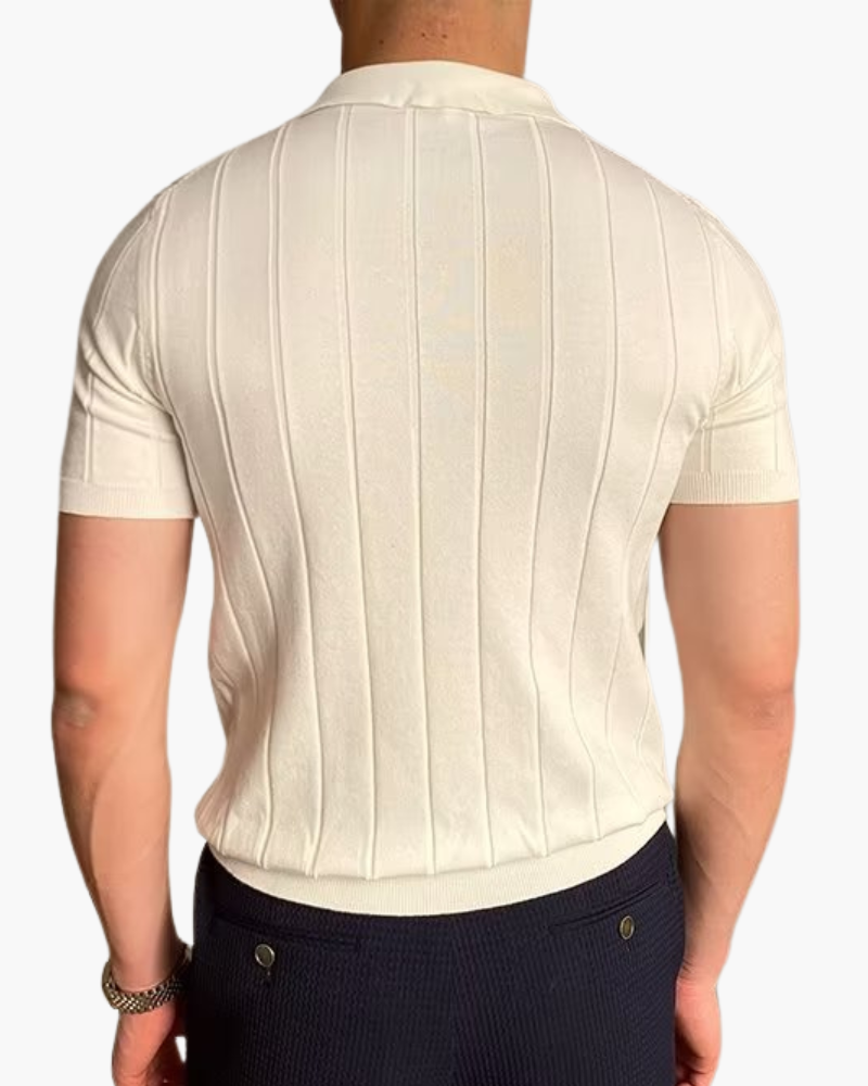 Cannes Striped Cotton Polo Shirt