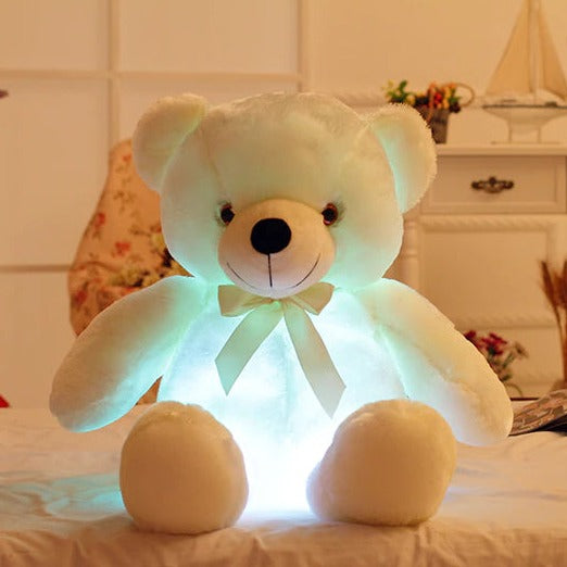 Miś LED z Zmiennym Kolorem - Przytulny i Miękki Pluszak - Idealny dla Komfortu i Pocieszenia - Wysokość 32 cm