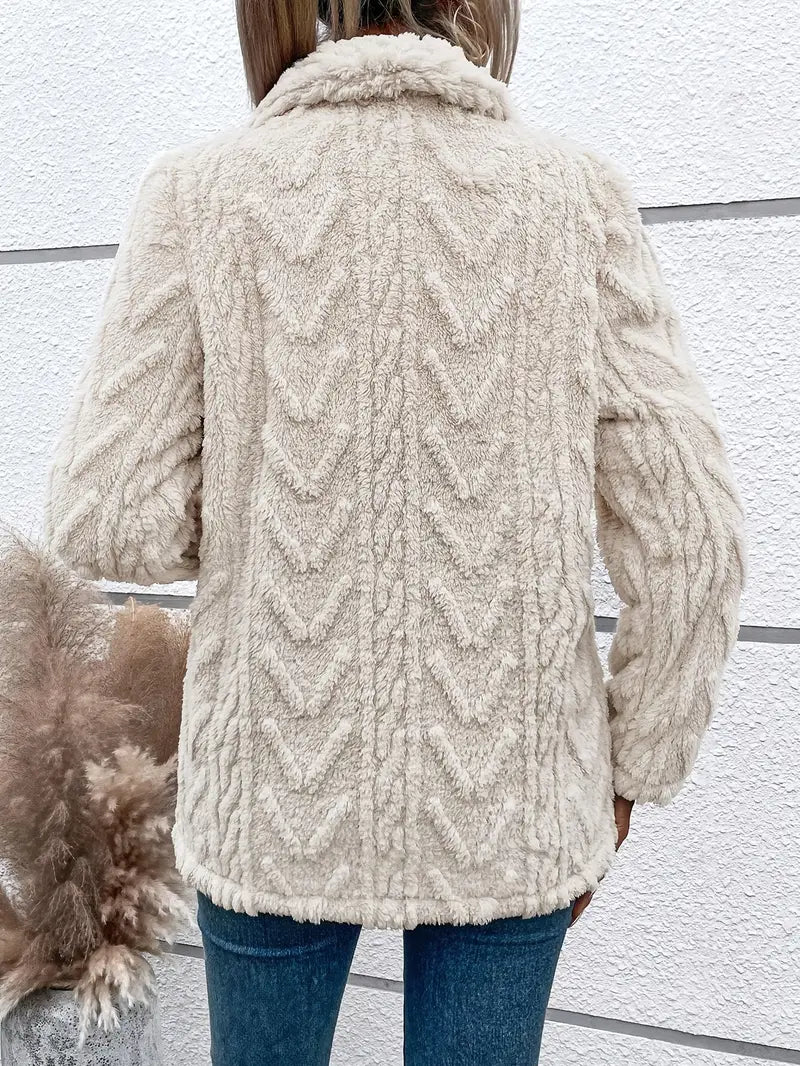 Stylowy Płaszcz Teddy dla Kobiet z Miękkim Wykończeniem