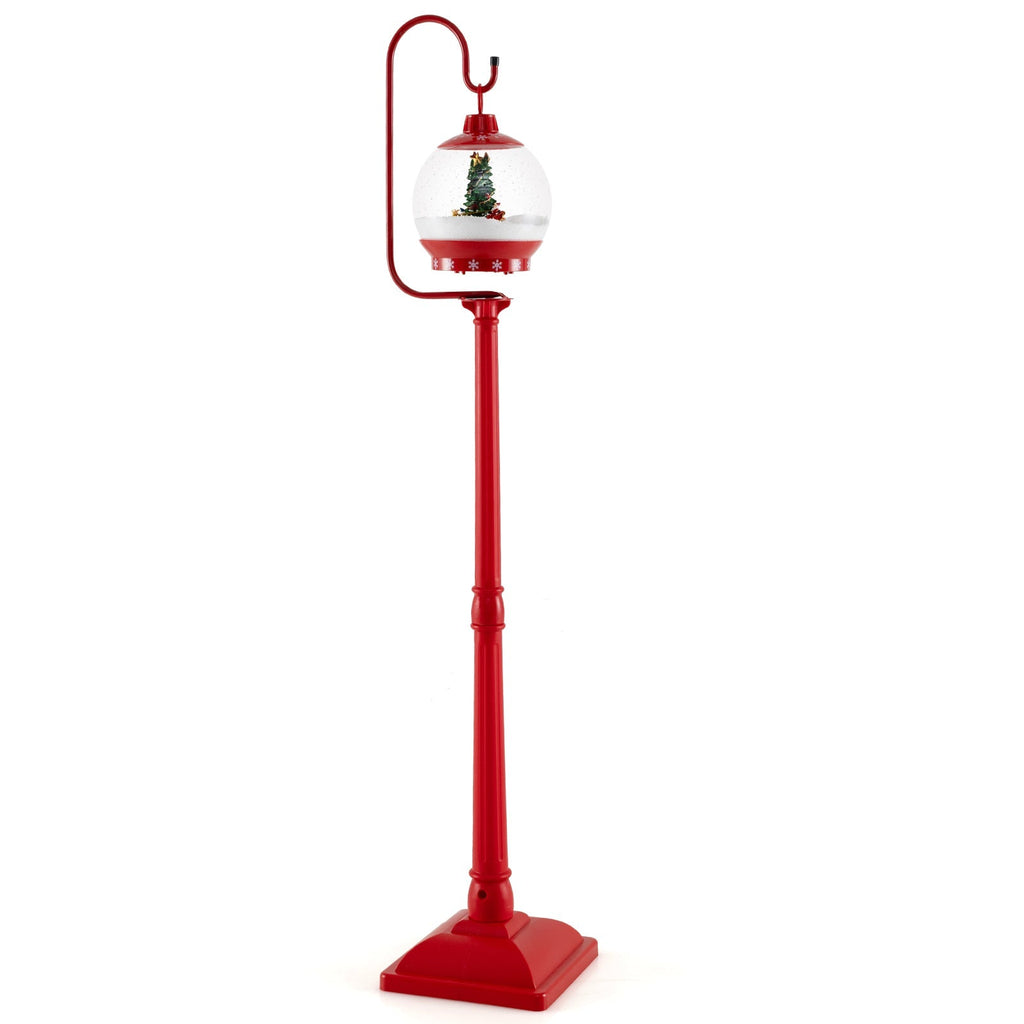 HolidayPost – 68-inch Christmas Lamp with Enchanted Snow Globe