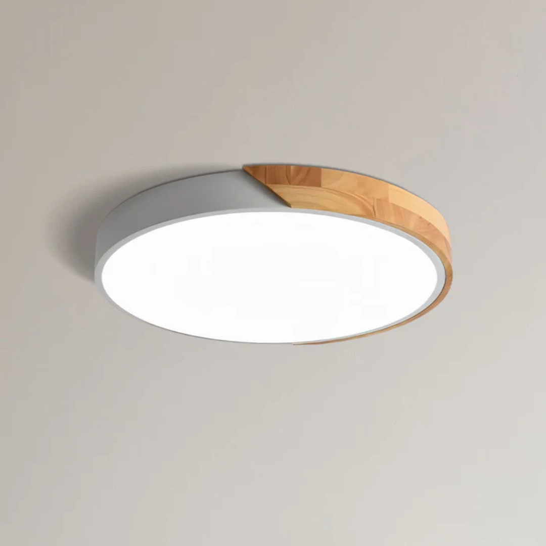 Delos - Skandynawska Drewniana Lampa sufitowa LED