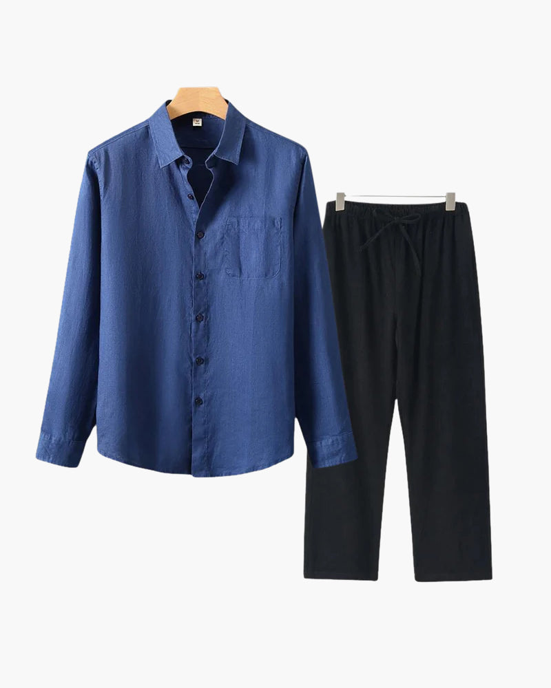 Stylowy Lniany Top z Długim Rękawem