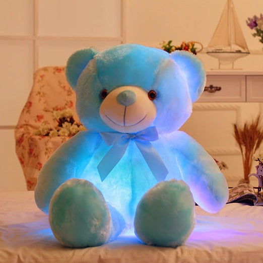 Miś LED z Zmiennym Kolorem - Przytulny i Miękki Pluszak - Idealny dla Komfortu i Pocieszenia - Wysokość 32 cm