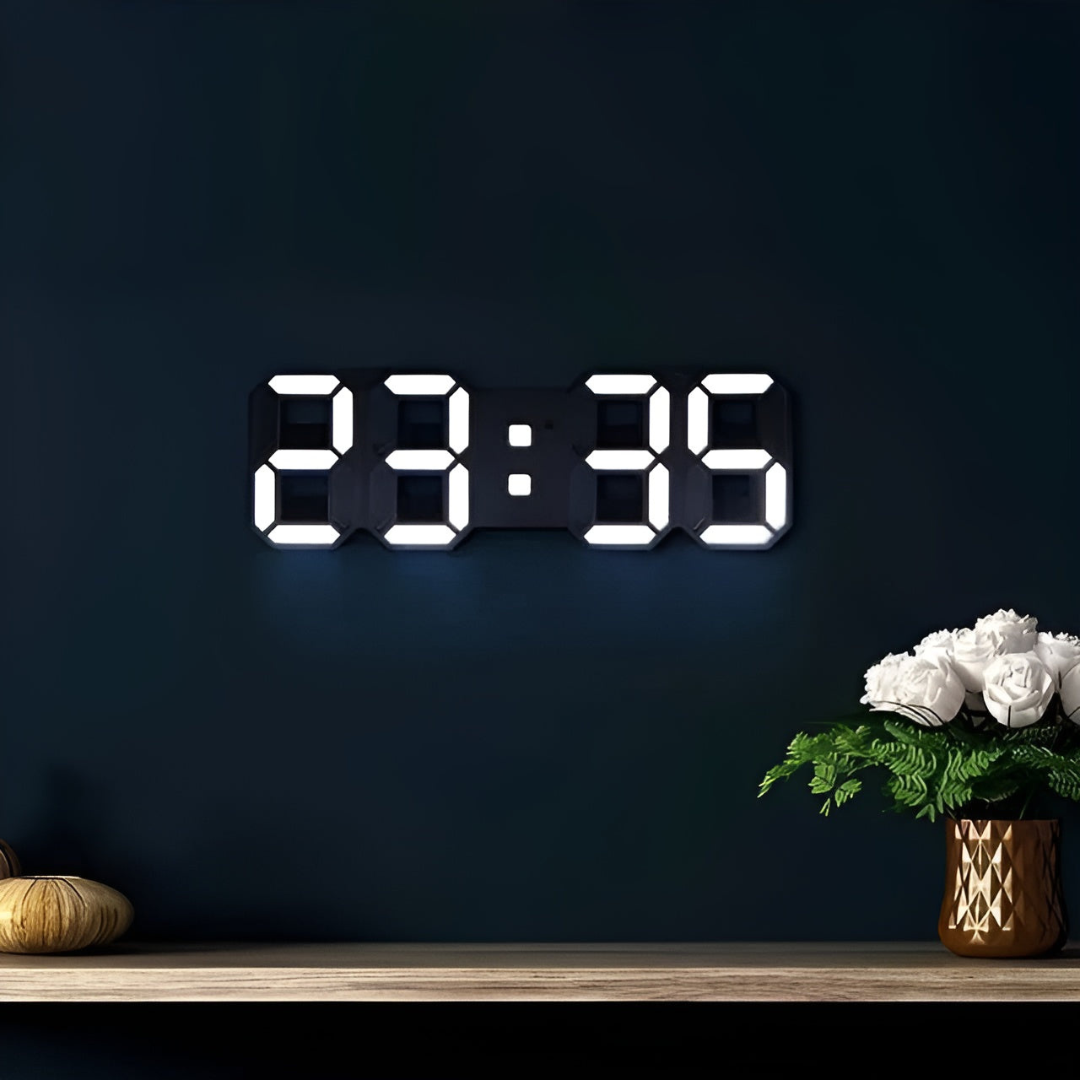 Nowoczesny Zegar Ścienny LED 3D z Cyfrowym Wyświetlaczem i Łatwą Obsługą