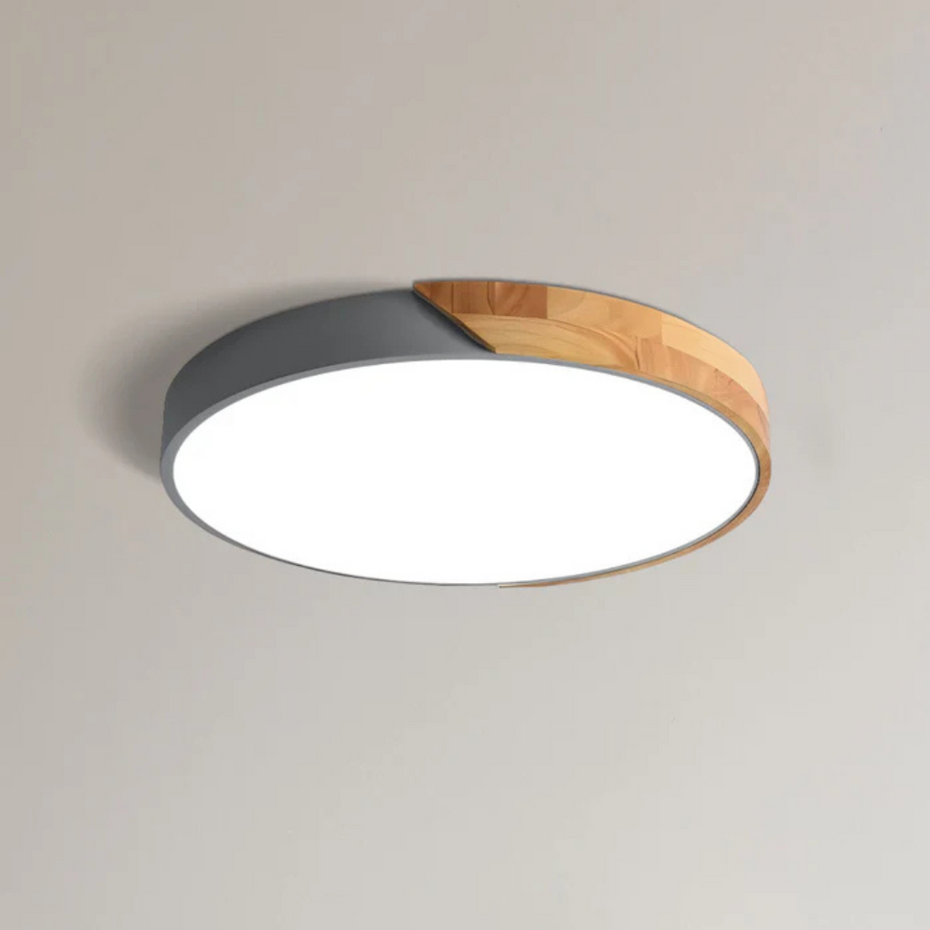 Delos - Skandynawska Drewniana Lampa sufitowa LED