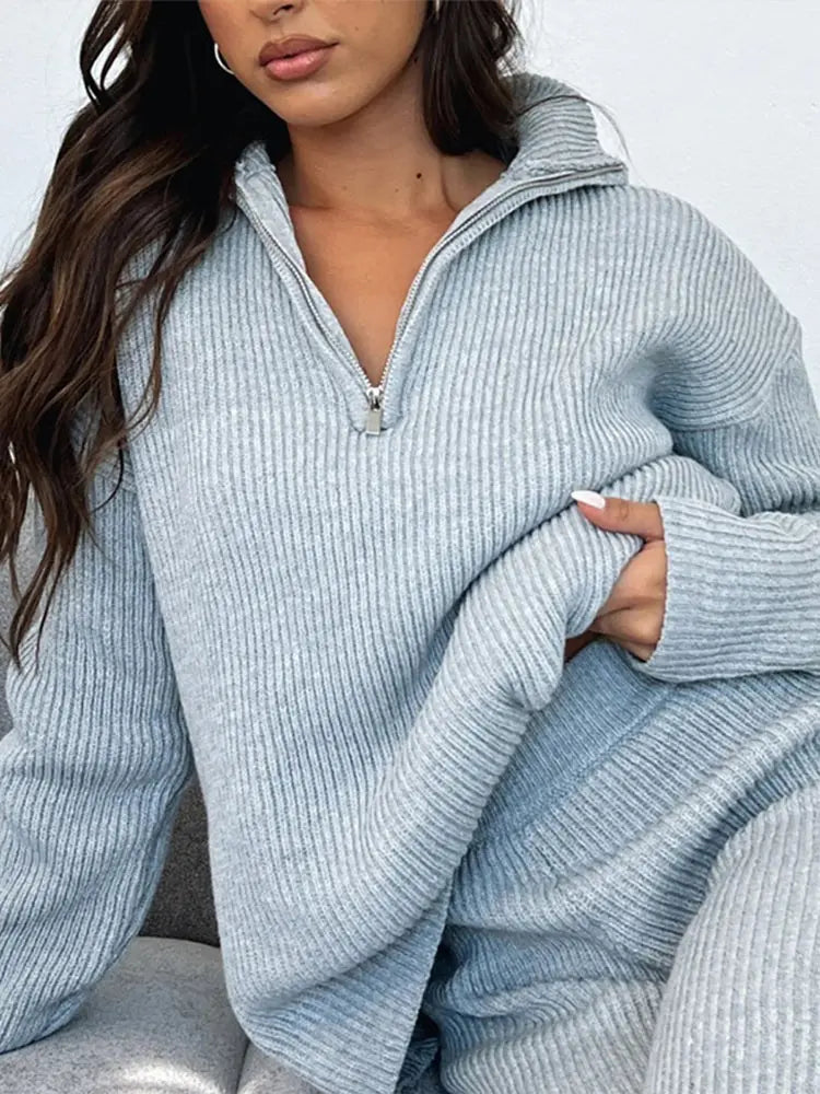 Kim | Knit Set with Flared Trousers
