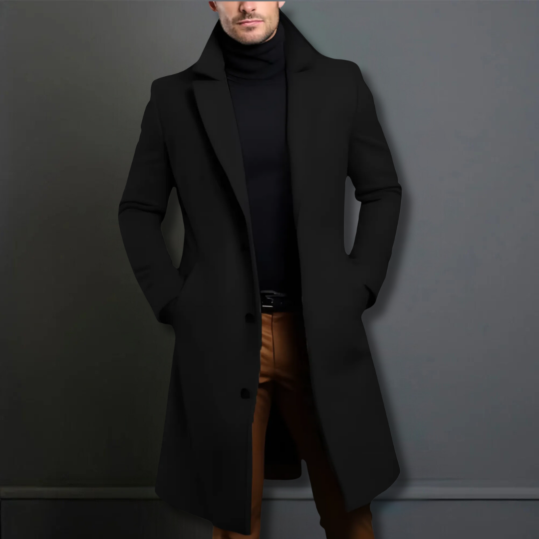 TOM - Męski klasyczny płaszcz o slim fit