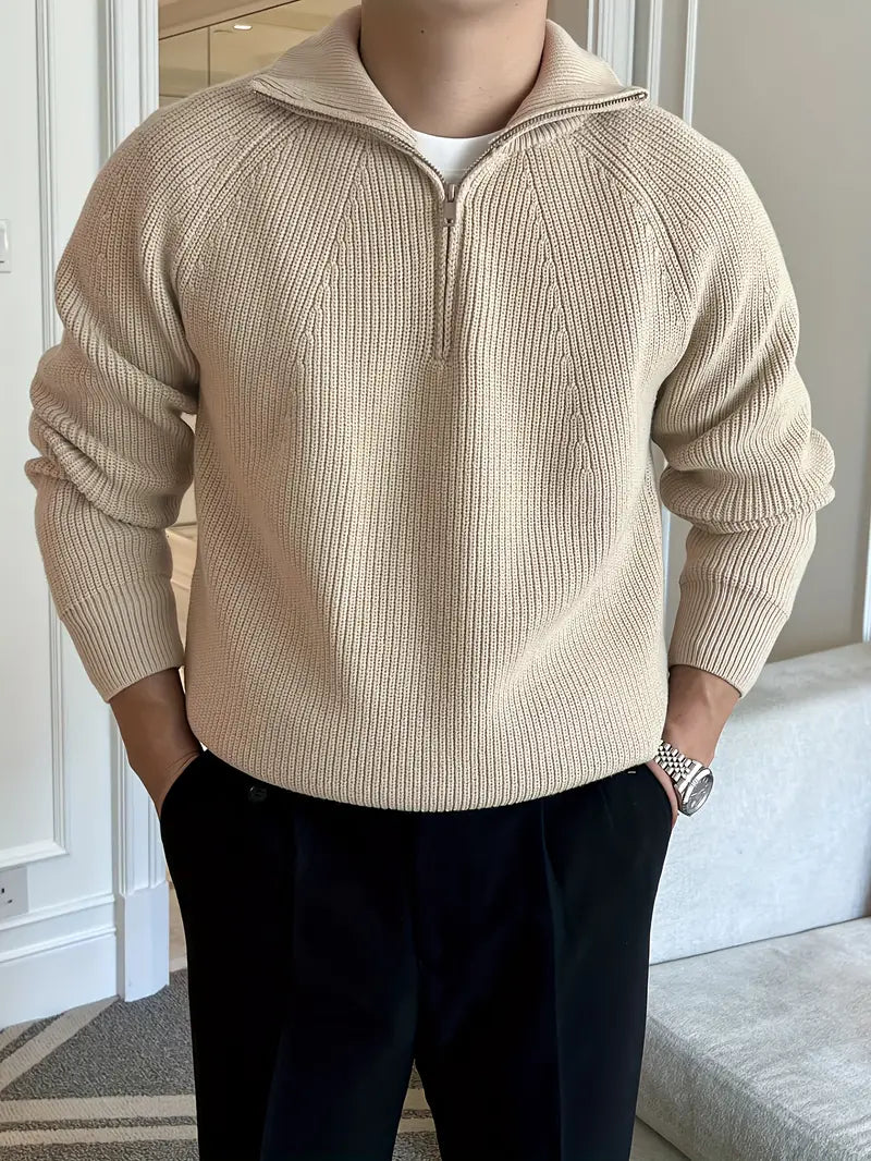 MAX | Stylowy męski sweter z zamkiem błyskawicznym, doskonały na casualowy look