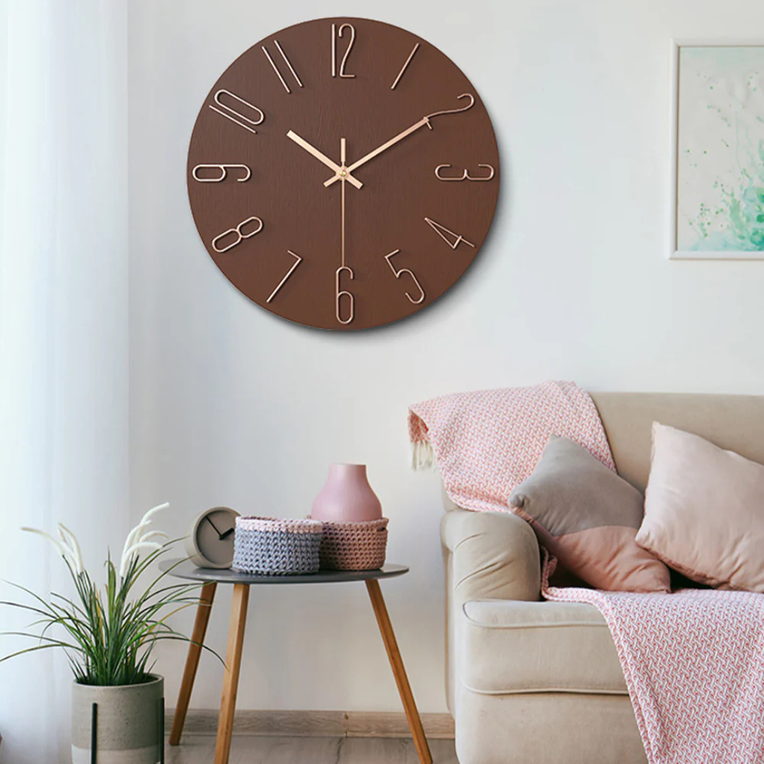 Nowoczesny zegar ścienny do salonu o minimalistycznym designie