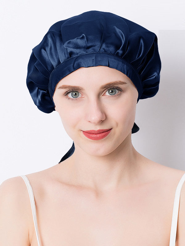SilkCrown - Klasyczna jedwabna czapka do snu z elegancką wstążką