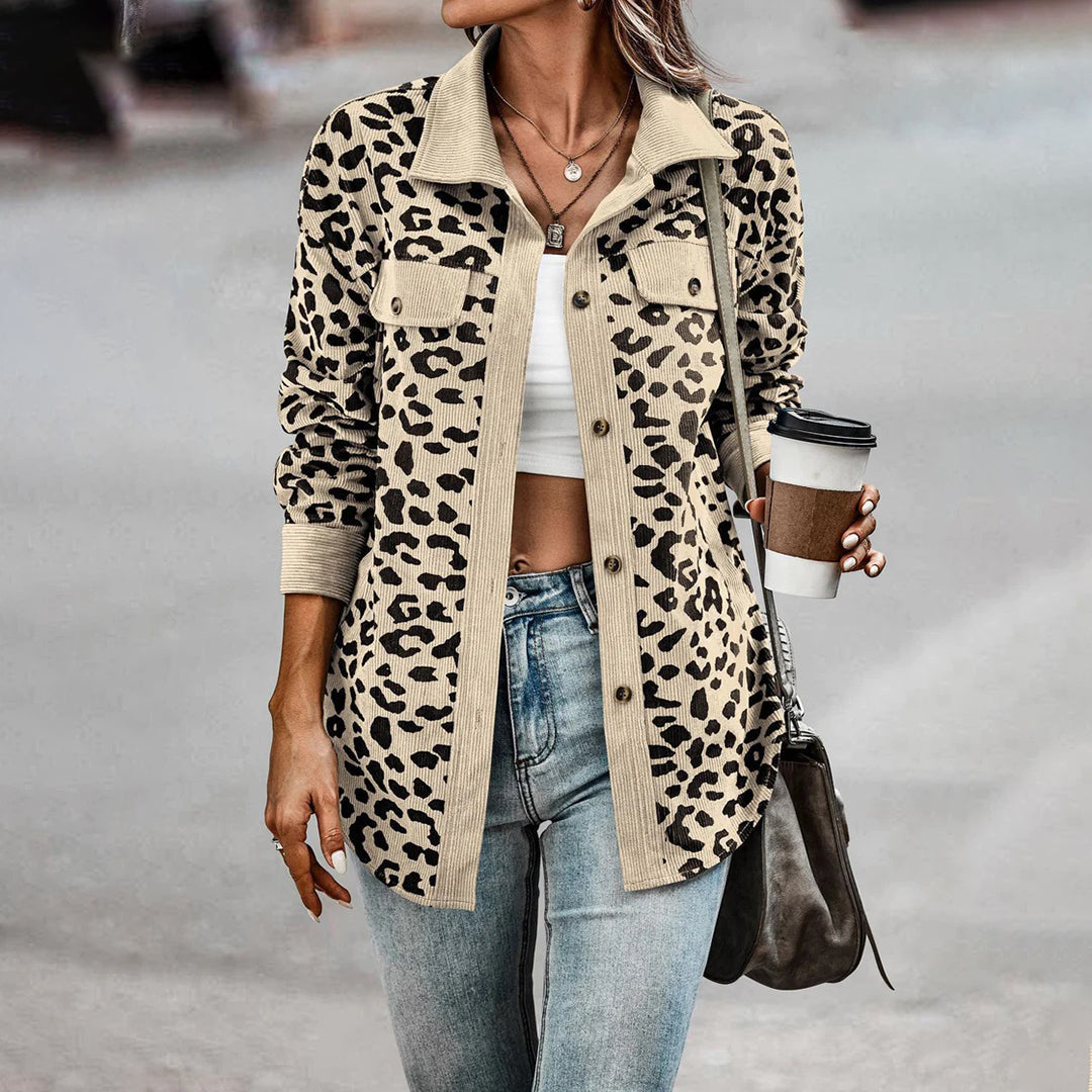 LEOPARD - Elegancka Damska Kurtka w Wzór Lamparta