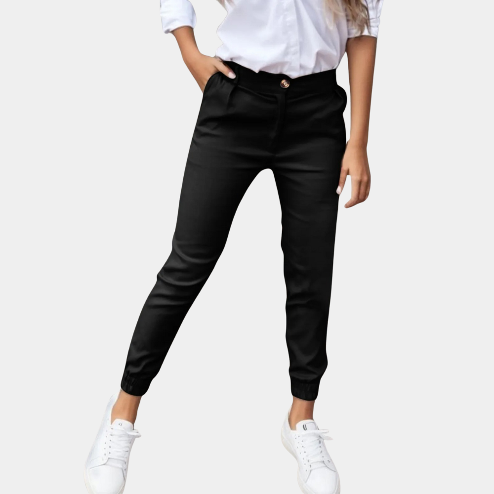 EMMILY - Eleganckie Spodnie Damskie z Wąskimi Nogawkami
