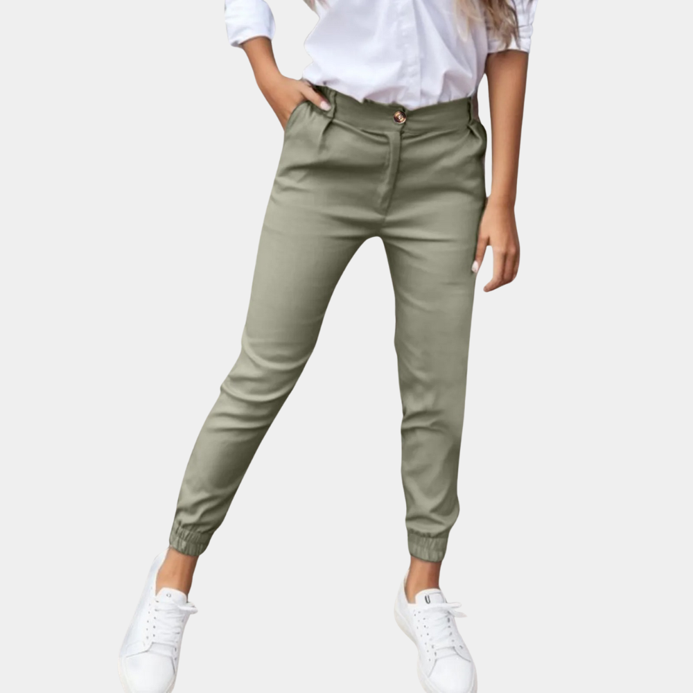 EMMILY - Eleganckie Spodnie Damskie z Wąskimi Nogawkami