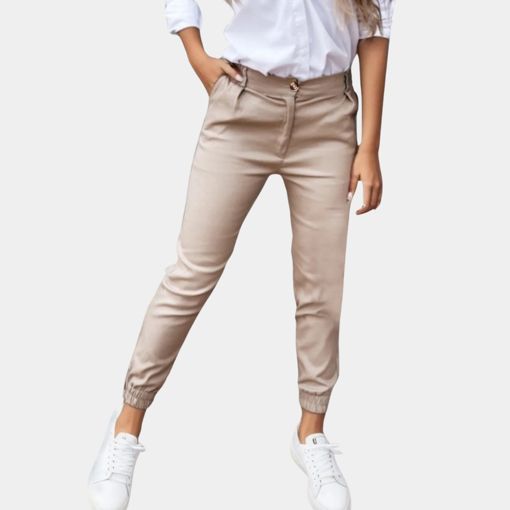 EMMILY - Eleganckie Spodnie Damskie z Wąskimi Nogawkami