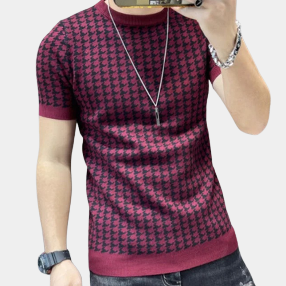 JULES | Elegancka męska koszula w wzór houndstooth