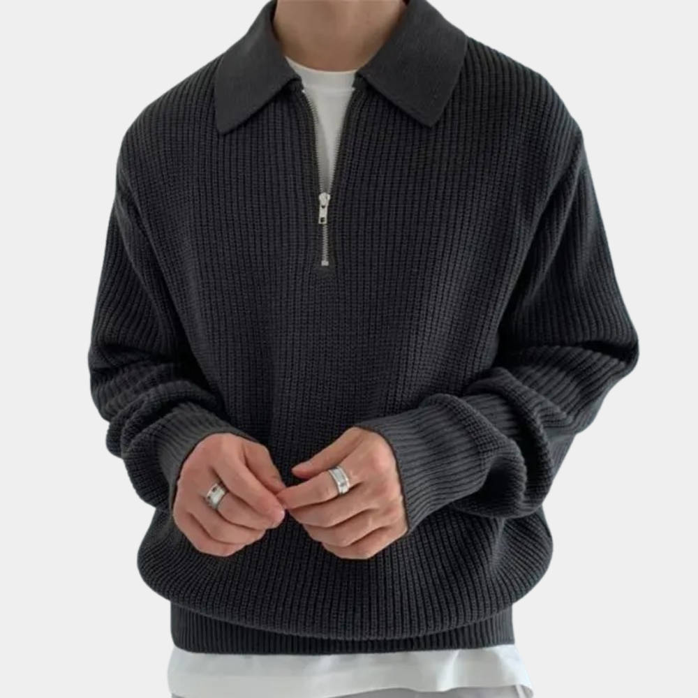 Noah - Męski Sweter z Pół-Zipem