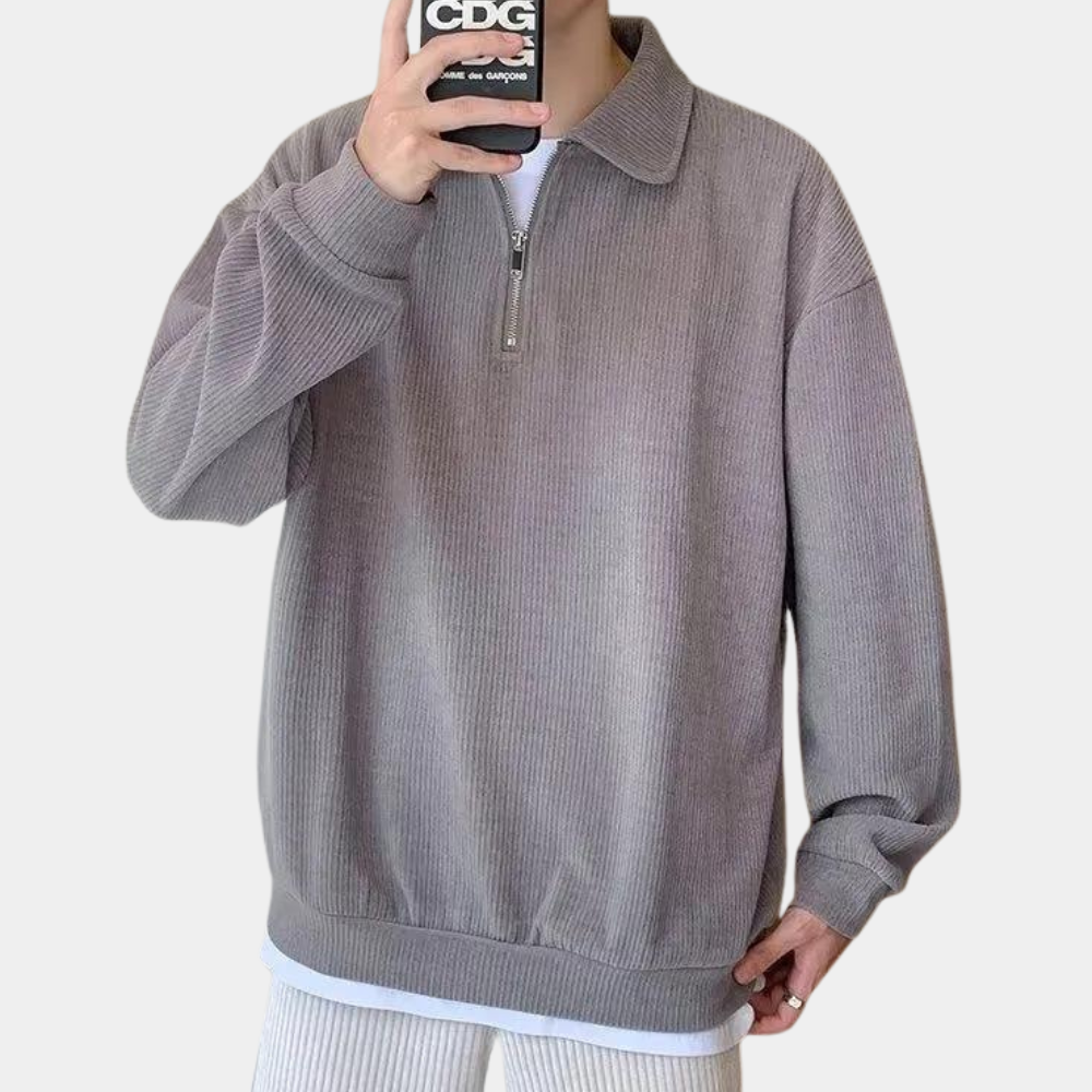 Noah - Męski Sweter z Pół-Zipem