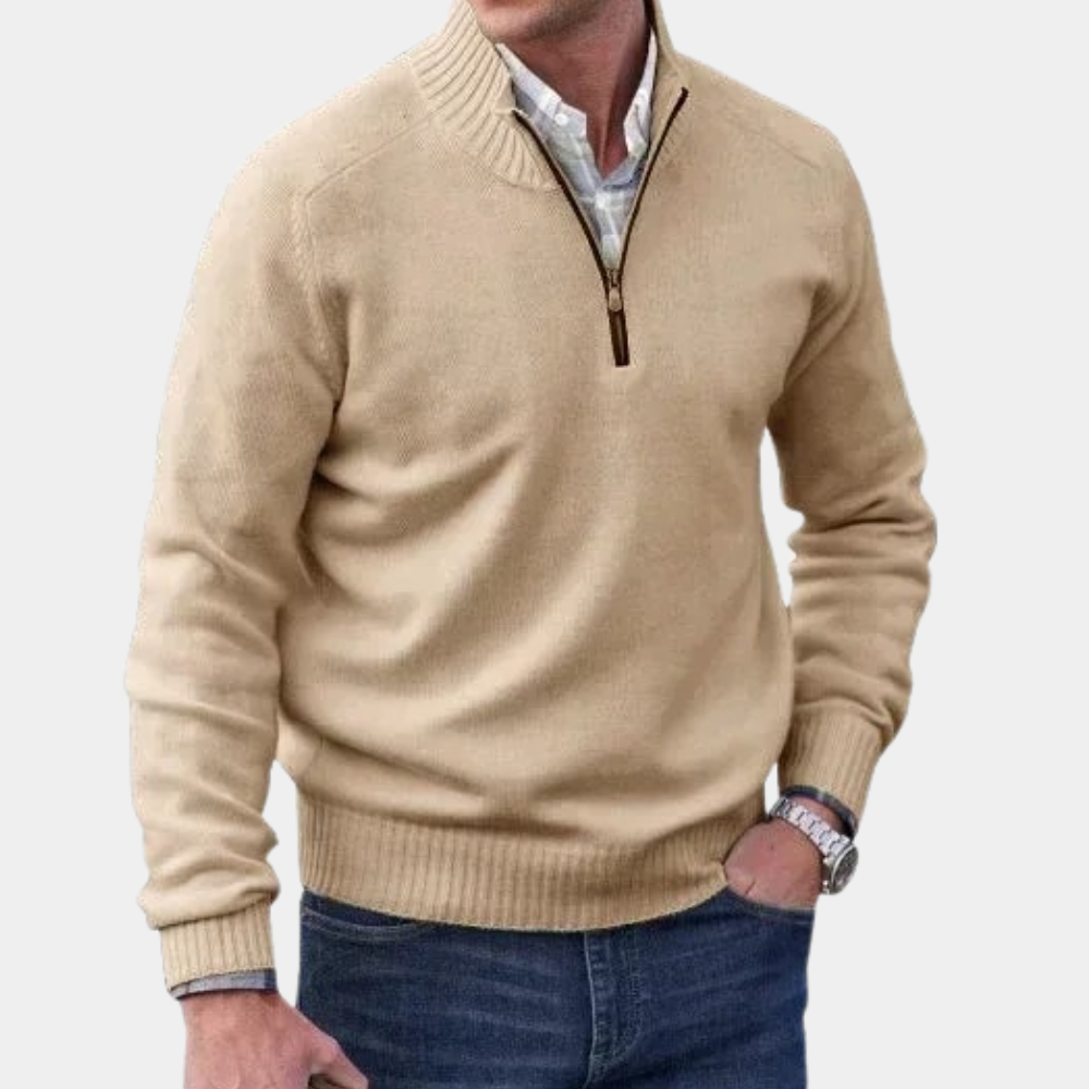 PAUL ST. - Elegancki Sweter z Pół-Zipem