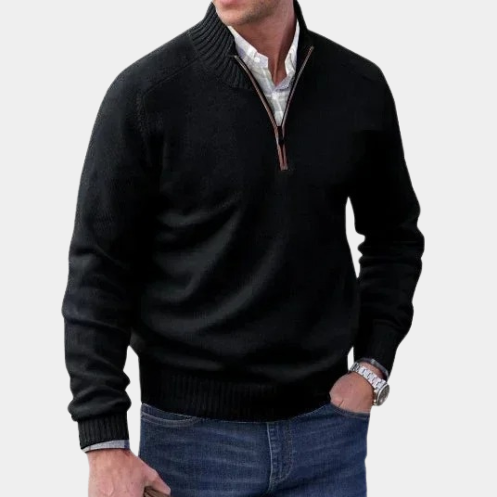 PAUL ST. - Elegancki Sweter z Pół-Zipem