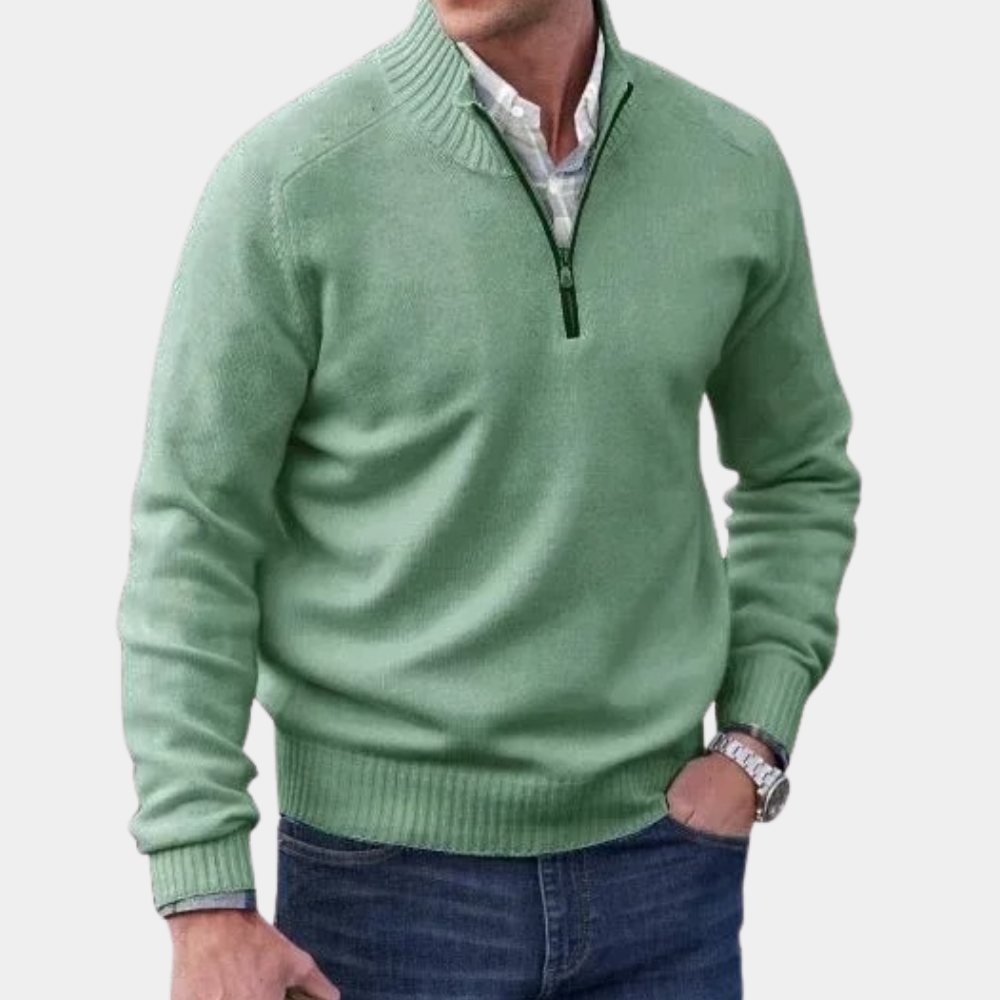 PAUL ST. - Elegancki Sweter z Pół-Zipem