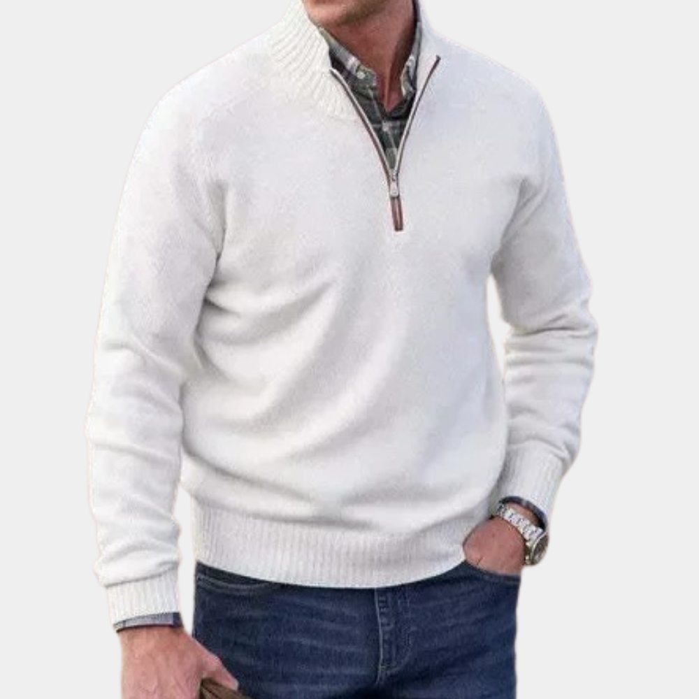 PAUL ST. - Elegancki Sweter z Pół-Zipem