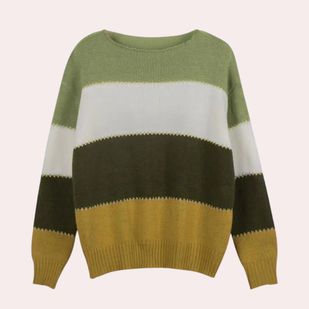 CHLOE - Elegancki sweter w paski na sezon jesienny