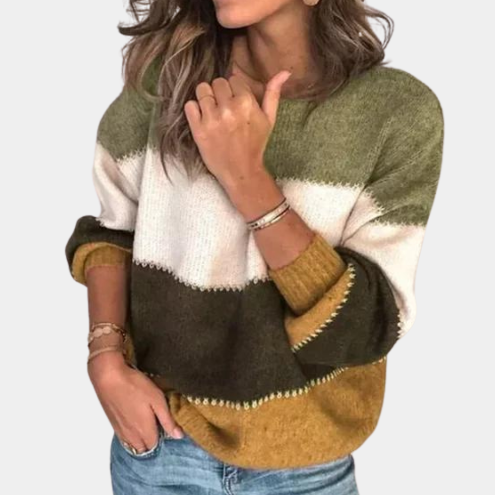 CHLOE - Elegancki sweter w paski na sezon jesienny