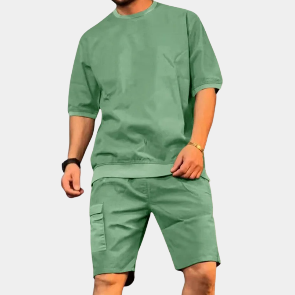 LIAM | Męski letni zestaw w luźnym, oversize'owym kroju