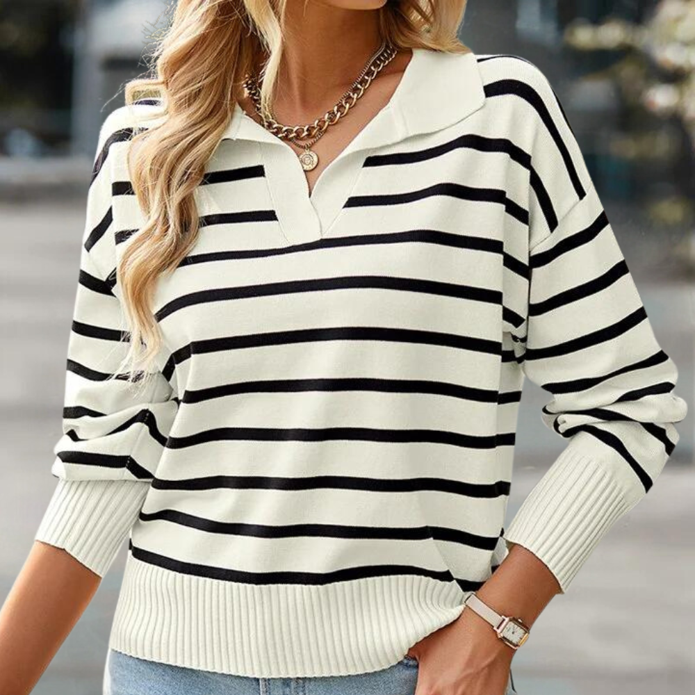 LISA - Modny sweter damski w paski na sezon jesienny