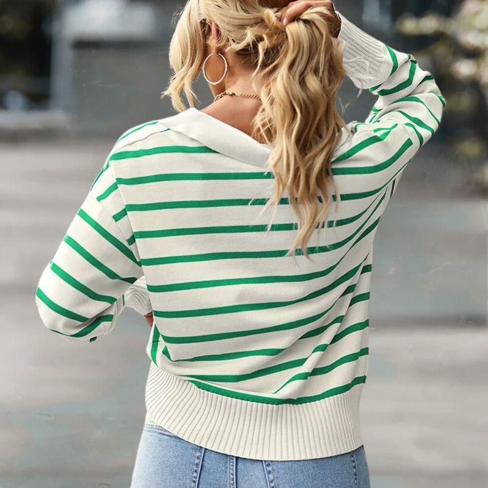 LISA - Modny sweter damski w paski na sezon jesienny