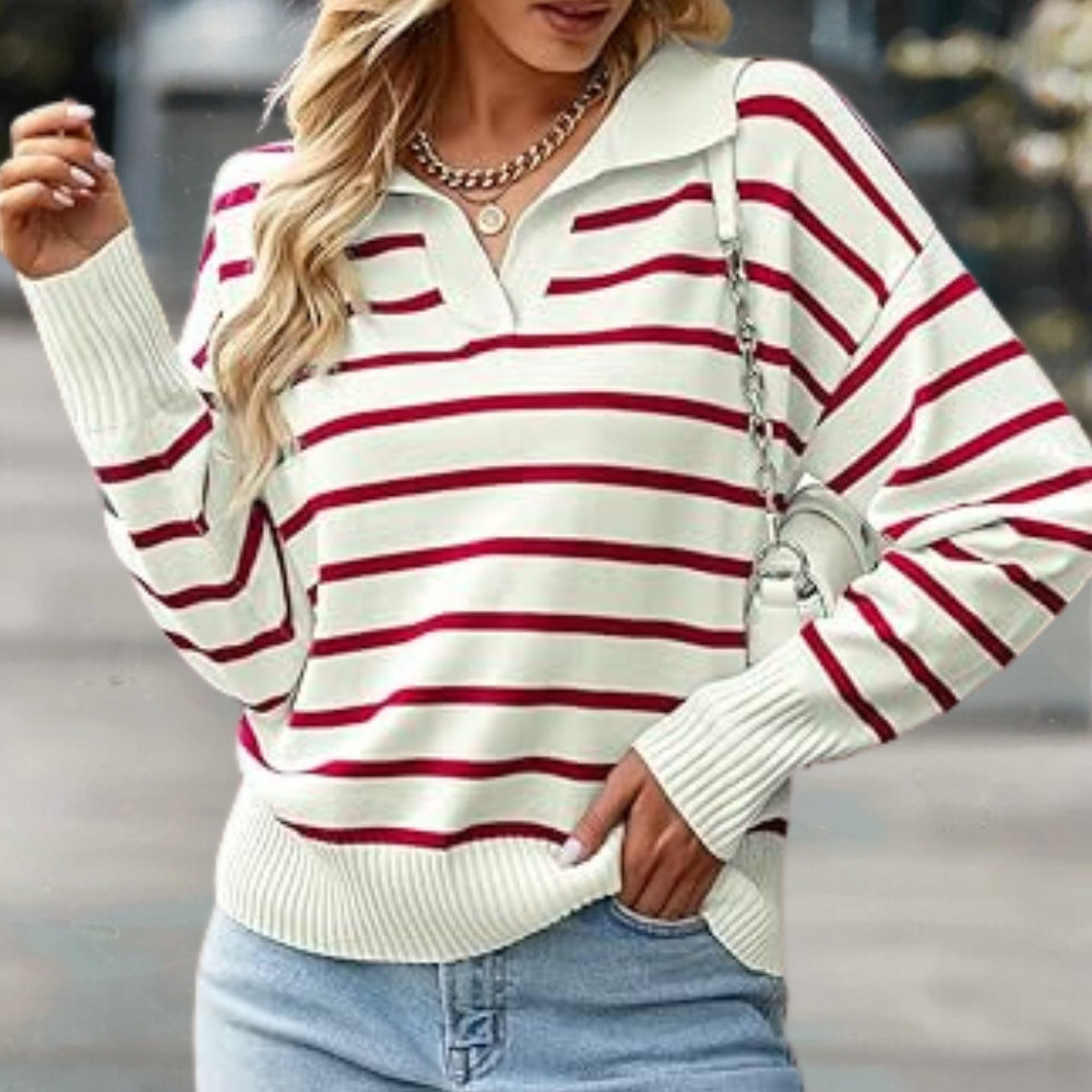 LISA - Modny sweter damski w paski na sezon jesienny